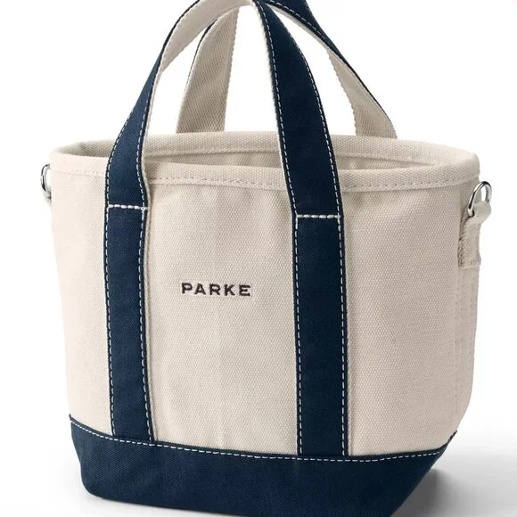 PARKE - Lands Ends Canvas Tote Bag + denim pouch - Picture 1 of 7